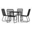 Bowery Hill Powder-Coated Steel Medium Lightweight Dining Set in Black
