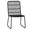 Bowery Hill Powder-Coated Steel/Glass/PE Rattan Dining Set in Black