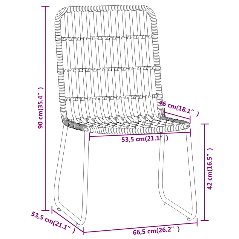 Bowery Hill Powder-Coated Steel/Glass/PE Rattan Dining Set in Black