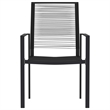 Bowery Hill Powder-Coated Steel/PVC Hollow Rattan/Glass Dining Set in Black
