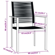 Bowery Hill Powder-Coated Steel/PVC Hollow Rattan/Glass Dining Set in Black