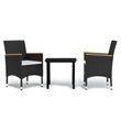 Bowery Hill Contemporary Weather-Resistant Garden Dining Set in Black