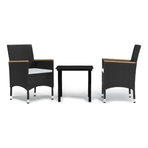 Bowery Hill Contemporary Weather-Resistant Garden Dining Set in Black