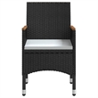 Bowery Hill Contemporary Weather-Resistant Garden Dining Set in Black