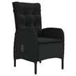 Bowery Hill PE Rattan/Powder-Coated Steel/Glass Garden Dining Set in Black