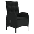 Bowery Hill PE Rattan/Powder-Coated Steel/Glass Garden Dining Set in Black