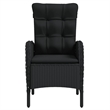 Bowery Hill PE Rattan/Powder-Coated Steel/Glass Garden Dining Set in Black
