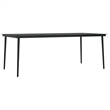 Bowery Hill PE Rattan/Powder-Coated Steel/Glass Garden Dining Set in Black