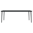 Bowery Hill PE Rattan/Powder-Coated Steel/Glass Garden Dining Set in Black