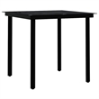 Bowery Hill PE Rattan/Powder-Coated Steel/Glass Garden Dining Set in Black