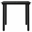 Bowery Hill PE Rattan/Powder-Coated Steel/Glass Garden Dining Set in Black