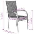 Bowery Hill PE Rattan/Powder-Coated Steel/Glass Garden Dining Set in Black