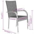 Bowery Hill PE Rattan/Powder-Coated Steel/Glass Garden Dining Set in Black