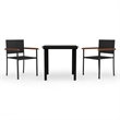 Bowery Hill Contemporary Powder-Coated Garden Dining Set in Black