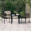 Bowery Hill Contemporary Powder-Coated Garden Dining Set in Black