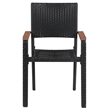 Bowery Hill Contemporary Weather-Resistant Garden Dining Set in Black