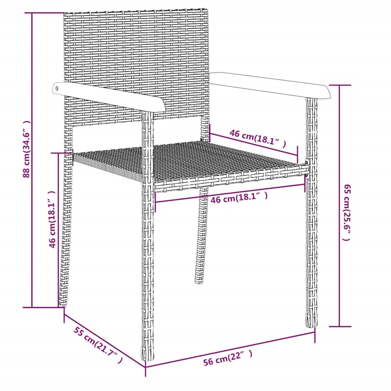 Bowery Hill Contemporary Weather-Resistant Garden Dining Set in Black