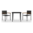 Bowery Hill Contemporary Weather-Resistant Garden Dining Set in Black