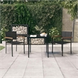 Bowery Hill Contemporary Weather-Resistant Garden Dining Set in Black