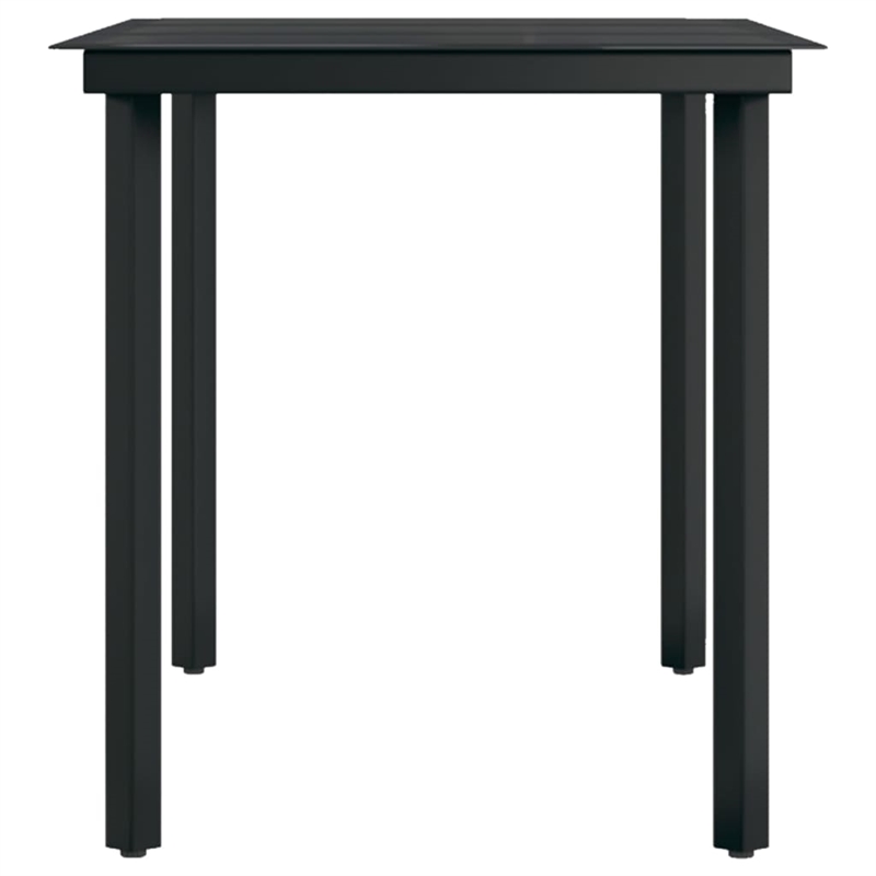 Bowery Hill Contemporary PE Rattan Durable Garden Dining Set in Black