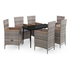 Bowery Hill Contemporary Garden Dining Set in Gray and Dark Gray