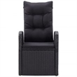 Bowery Hill PE Rattan Powder-Coated Steel Glass Garden Dining Set in Black