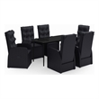 Bowery Hill Contemporary Weather-Resistant Garden Dining Set in Black