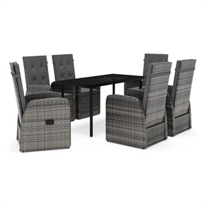 Bowery Hill Contemporary Garden Dining Set in Gray and Black