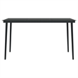 Bowery Hill PE Rattan/Powder-Coated Steel/Glass Garden Dining Set in Gray