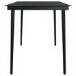 Bowery Hill PE Rattan/Powder-Coated Steel/Glass Garden Dining Set in Gray
