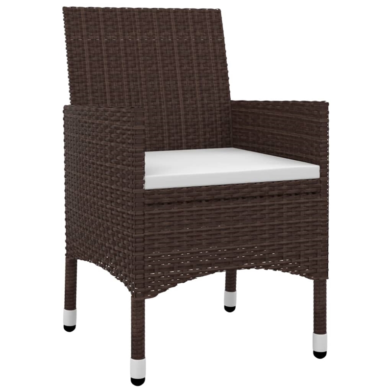 Bowery Hill Contemporary PE Rattan 5 Piece Garden Dining Set in Brown