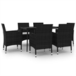 Bowery Hill Contemporary Weather-Resistant Garden Dining Set in Black