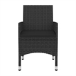 Bowery Hill Poly Rattan & Glass Medium Garden Dining Set in Black