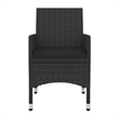 Bowery Hill Contemporary PE Rattan Durable Garden Dining Set in Black