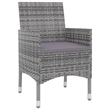 Bowery Hill Contemporary PE Rattan 9.8 Square iGarden Dining Set in Gray