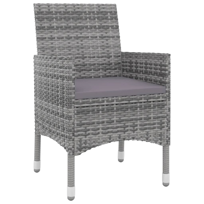 Bowery Hill Contemporary PE Rattan 9.8 Square iGarden Dining Set in Gray