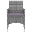 Bowery Hill Contemporary PE Rattan Medium Garden Dining Set in Gray