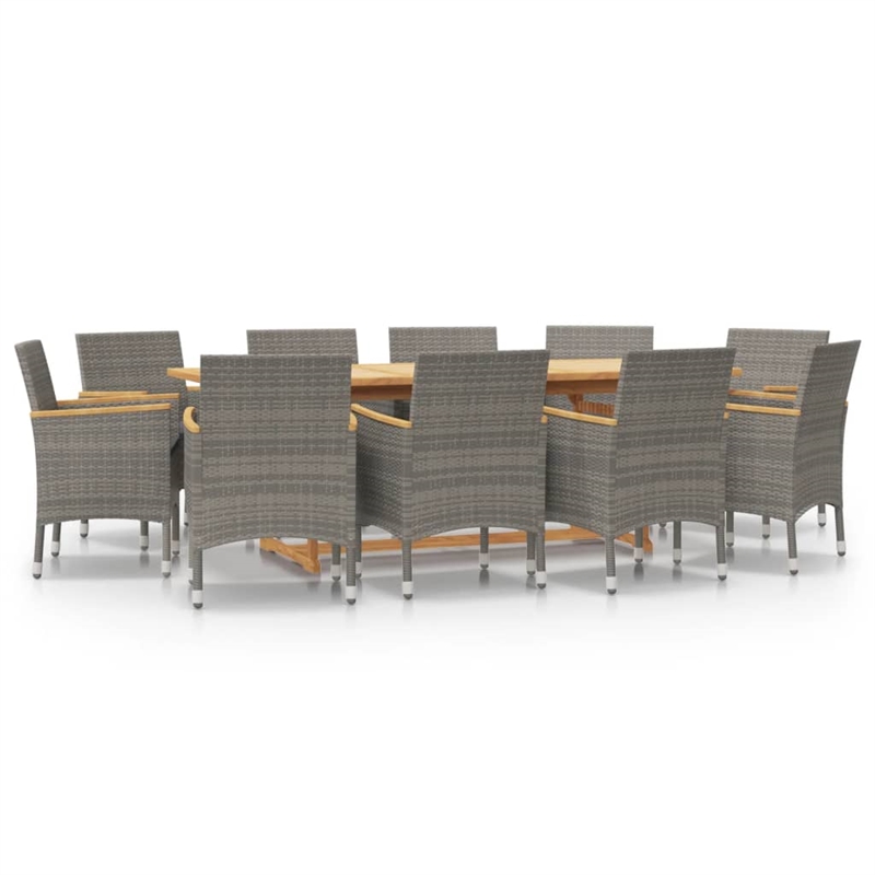 Bowery Hill Contemporary Weather-Resistant Garden Dining Set in Gray