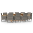 Bowery Hill Contemporary Weather-Resistant Garden Dining Set in Gray