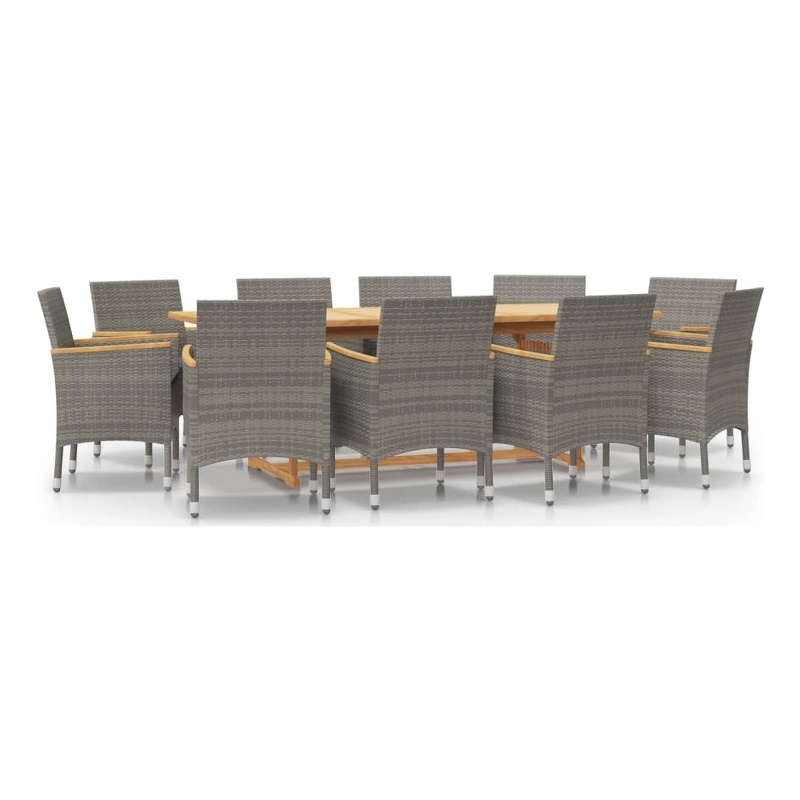 Bowery Hill Contemporary Weather-Resistant Garden Dining Set in Gray