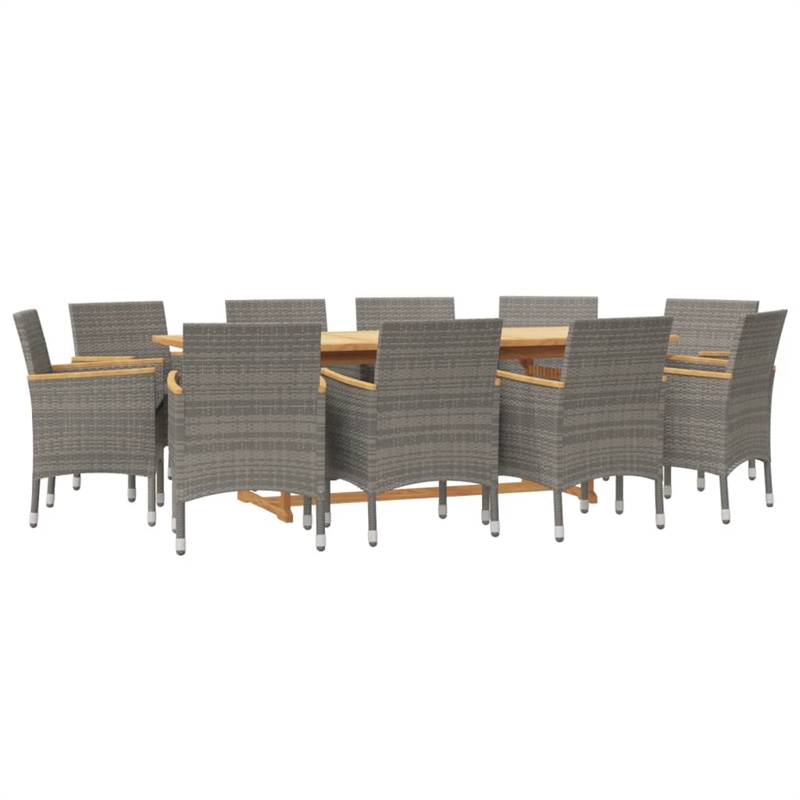 Bowery Hill Contemporary Weather-Resistant Garden Dining Set in Gray