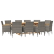 Bowery Hill Contemporary Weather-Resistant Garden Dining Set in Gray