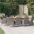 Bowery Hill Contemporary Weather-Resistant Garden Dining Set in Gray