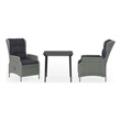 Bowery Hill Powder-Coated Steel Garden Dining Set in Light Gray