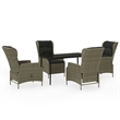 Bowery Hill Contemporary PE Rattan Medium Garden Dining Set in Brown