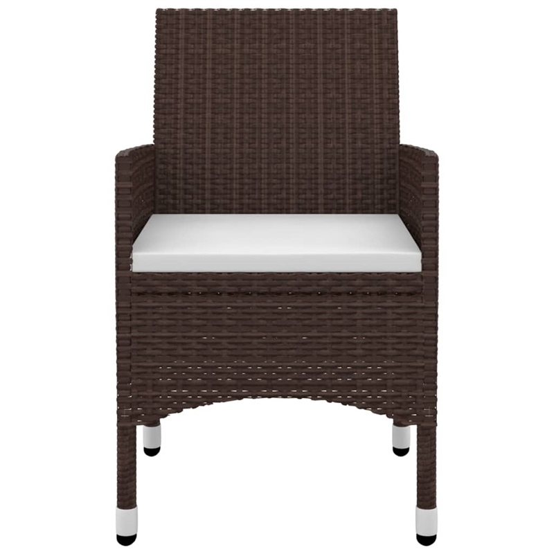 Bowery Hill Garden Dining Set in Brown PE Rattan Medium Durable