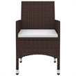 Bowery Hill Garden Dining Set in Brown PE Rattan Medium Durable