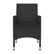 Bowery Hill Contemporary PE Rattan Durable Garden Dining Set in Black