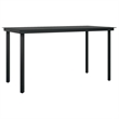 Bowery Hill Contemporary PE Rattan Durable Garden Dining Set in Black