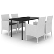 Bowery Hill PE Rattan Medium Durable Garden Dining Set in White